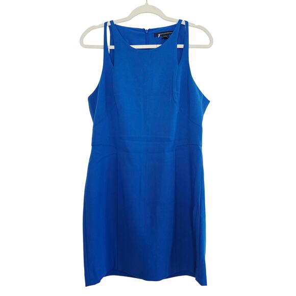 French Connection Cobalt Blue Sleeveless Cut Out Stretch Fit Sheath Dress Sz 10 - Picture 2 of 6